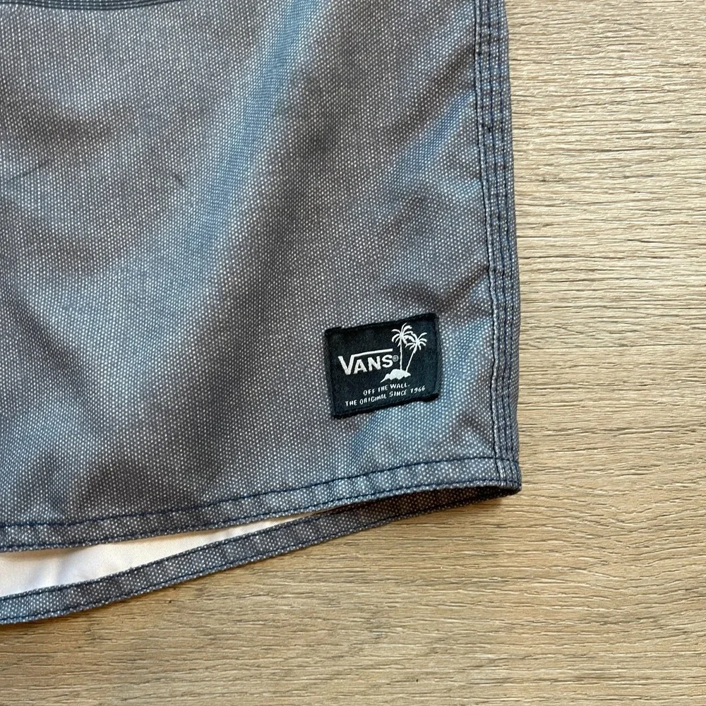 Vans Mens Board Shorts Swim Trunks Striped Blue Green Gray Size 34